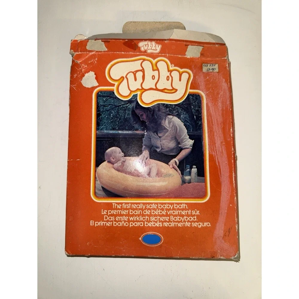 Vintage Tubby Inflatable Baby Bath NOS New Open Original Box 70s 80s BLUE‎